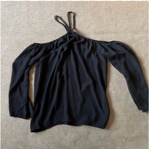 Black silky off shoulder top